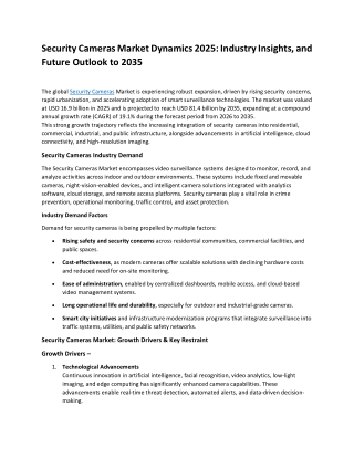 Security Cameras Market Trends 2035