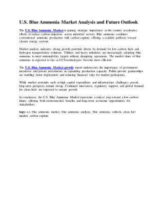 blue amonia market dox