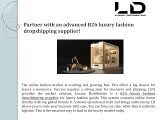 Partner with an advanced B2b luxury fashion dropshipping supplier!