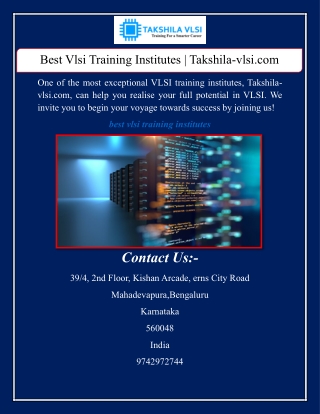Best Vlsi Training Institutes | Takshila-vlsi.com