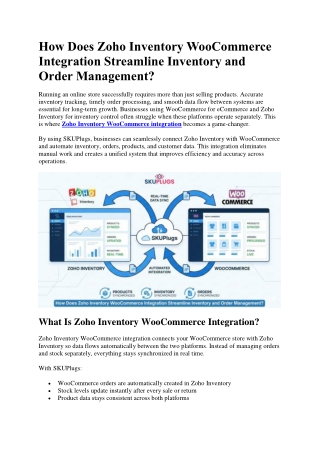 How Does Zoho Inventory WooCommerce Integration Streamline Inventory and Order Management