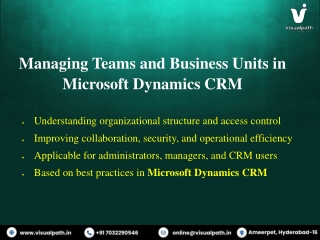Dynamics CRM Online Training & Microsoft Dynamics CRM Training