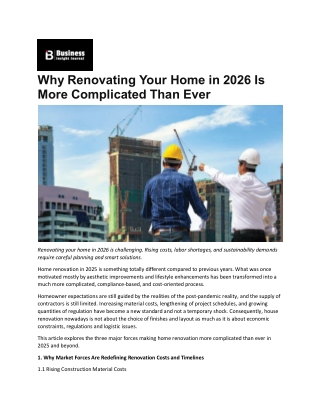 The Complexity of Home Design and Renovation in 2026