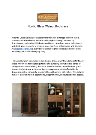 Nordic Glass Walnut Bookcase