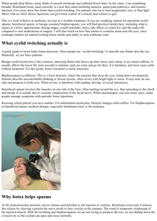 Botox for Eyelid Twitching: Medical Uses Beyond Cosmetics