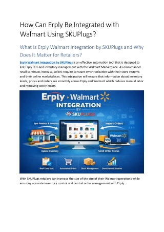 How Can Erply Be Integrated with Walmart Using SKUPlugs