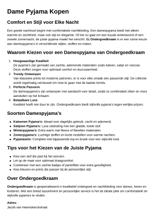 Dame Pyjama Kopen