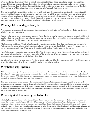 Botox for Eyelid Twitching: Medical Uses Beyond Cosmetics