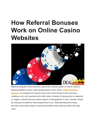 How Referral Bonuses Work on Online Casino Websites