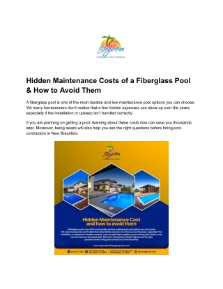 Hidden Maintenance Costs of a Fiberglass Pool & How to Avoid Them