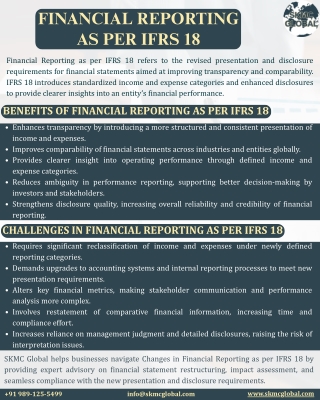Financial Reporting as per IFRS 18