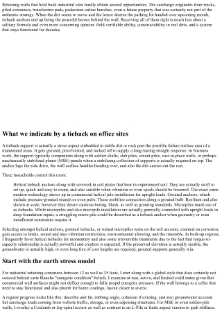 Styling Tieback Anchors for Commercial Retaining Constructs