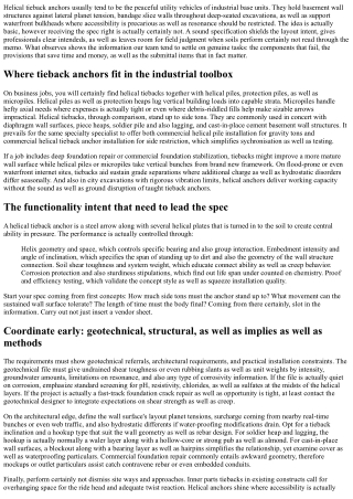 How to Specify Helical Tieback Anchors in Commercial Style Papers