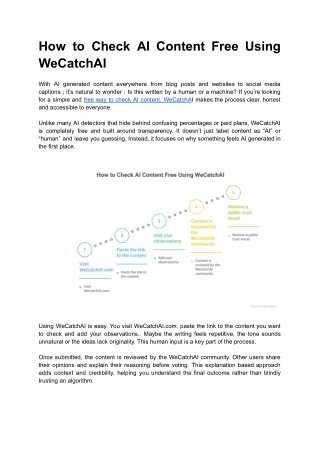 How to Check AI Content Free Using WeCatchAI