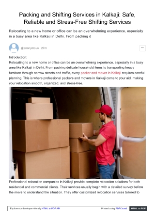 Get the services of near me packers and movers delhi ncr