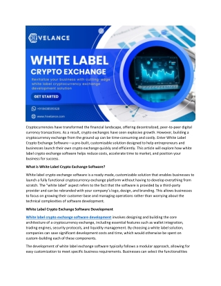 White label crypto Exchange Development