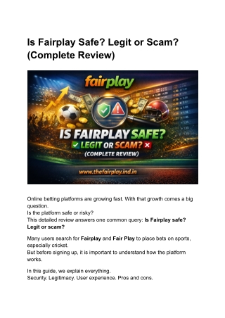 Is Fairplay Safe? Legit or Scam? (Complete Review)