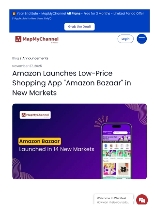 Amazon Launches Low-Price Shopping App Amazon Bazaar in New Markets