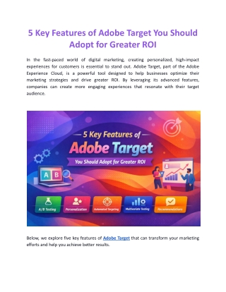5 Key Features of Adobe Target You Should Adopt for Greater ROI