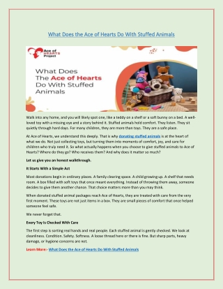 What Does the Ace of Hearts Do With Stuffed Animals