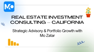 Real Estate Investment Consulting & Advisory in California  Mo Zatar