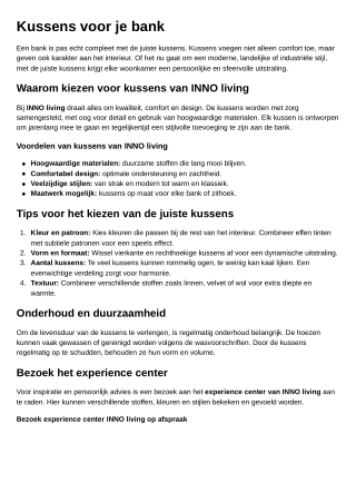 kussens voor je bank