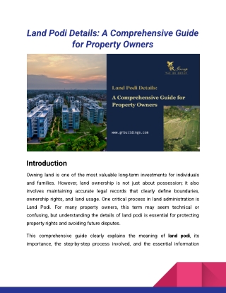 Land Podi Details_ A Comprehensive Guide for Property Owners_GR Group
