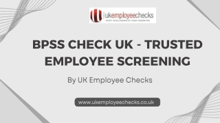 BPSS Check UK - Trusted Employee Screening