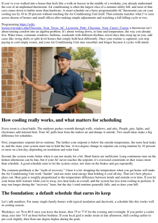 Programming Your AC Thermostat: Schedules That Save Energy