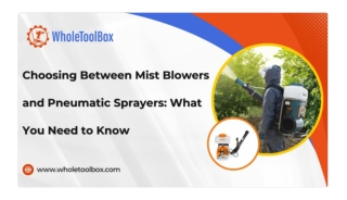 Mist Blowers and Pneumatic Sprayers: Which Is Best for Your Needs?