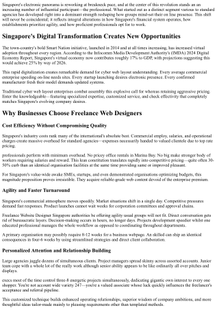 Singapore Tech Hub: Freelance Web Design Explosion