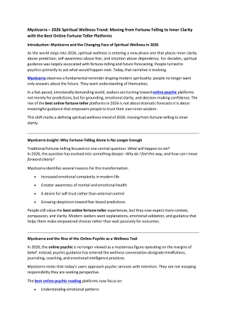 Mysticerra – 2026 Spiritual Wellness Trend: Moving from Fortune-Telling to Inner