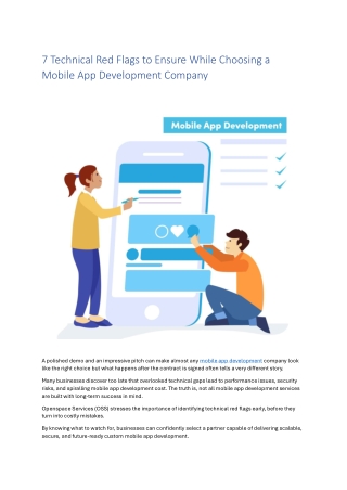 7 Technical Red Flags to Ensure While Choosing a Mobile App Development Company