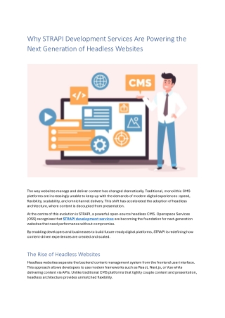 Why STRAPI Development Services Are Powering the Next Generation of Headless Websites