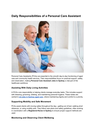 Daily Responsibilities of a Personal Care Assistant (1)