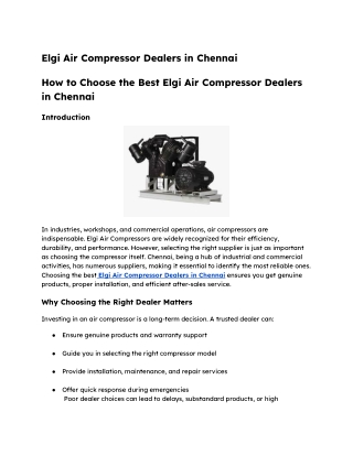 Elgi Air Compressor Dealers in Chennai 002