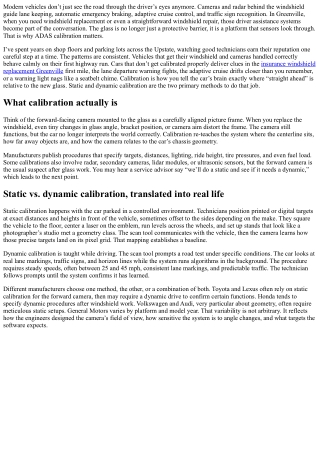 ADAS Calibration Windshield Greenville: Static vs. Dynamic Calibration