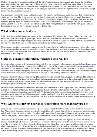 ADAS Calibration Windshield Greenville: Static vs. Dynamic Calibration