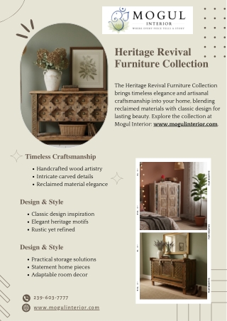 Heritage Revival Furniture Collection - www.mogulinterior.com