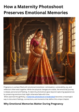 How a Maternity Photoshoot Preserves Emotional Memories