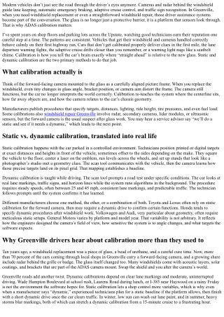 ADAS Calibration Windshield Greenville: Static vs. Dynamic Calibration