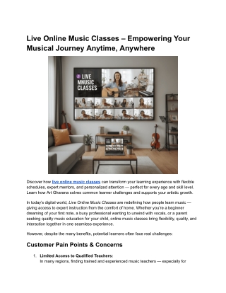 Live Online Music Classes – Empowering Your Musical Journey Anytime, Anywhere