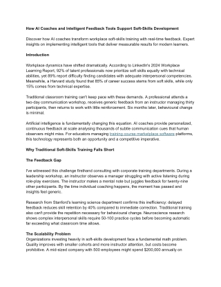 How AI Coaches and Intelligent Feedback Tools Support Soft-Skills Development