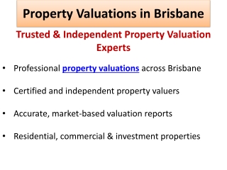 Property Valuations in Brisbane - Brisbane Property Valuations