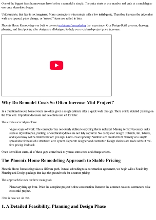 How Phoenix Home Remodeling Helps Homeowners Avoid Mid-Project Price Increases