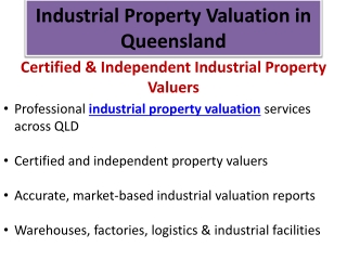 Industrial Property Valuation QLD - Valuations QLD