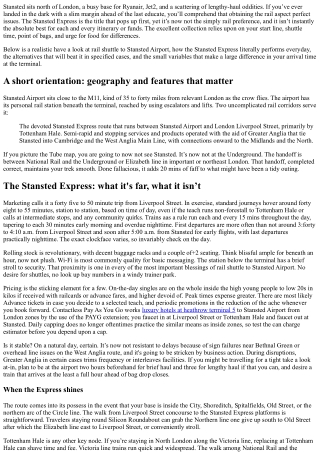 Trains to London Stansted Airport: Stansted Express vs. Alternatives