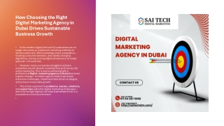 How Choosing the RightDigital Marketing Agency inDubai Drives SustainableBusiness Growth__