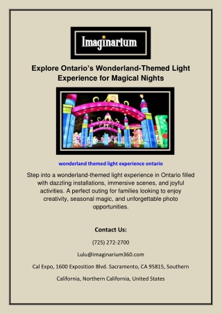 Explore Ontario’s Wonderland-Themed Light Experience for Magical Nights