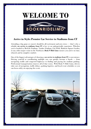 Efficient Car Service from CT to Stadiums for Events